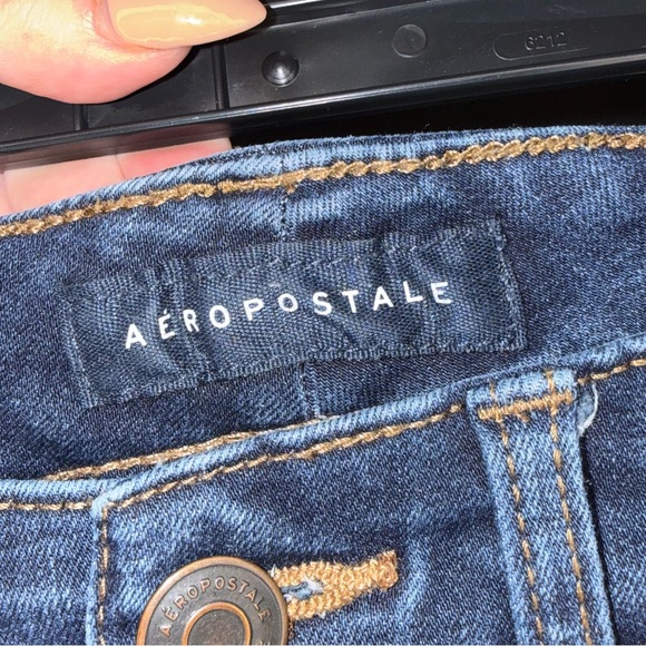 American Eagle Next Level High-Waisted Jegging Dark Wash 00 Regular EUC - Picture 4 of 6